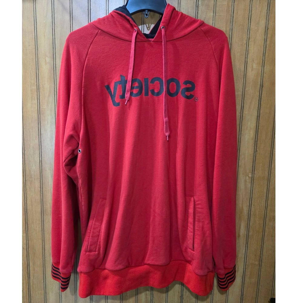 Society SOP Hoodie Pullover Sz 2X Red Spellout Long Sleeve‎ Streetwear